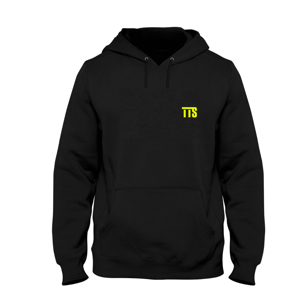 Twice The Speed Logo Black Hoodie (TTS Logo Over Heart)